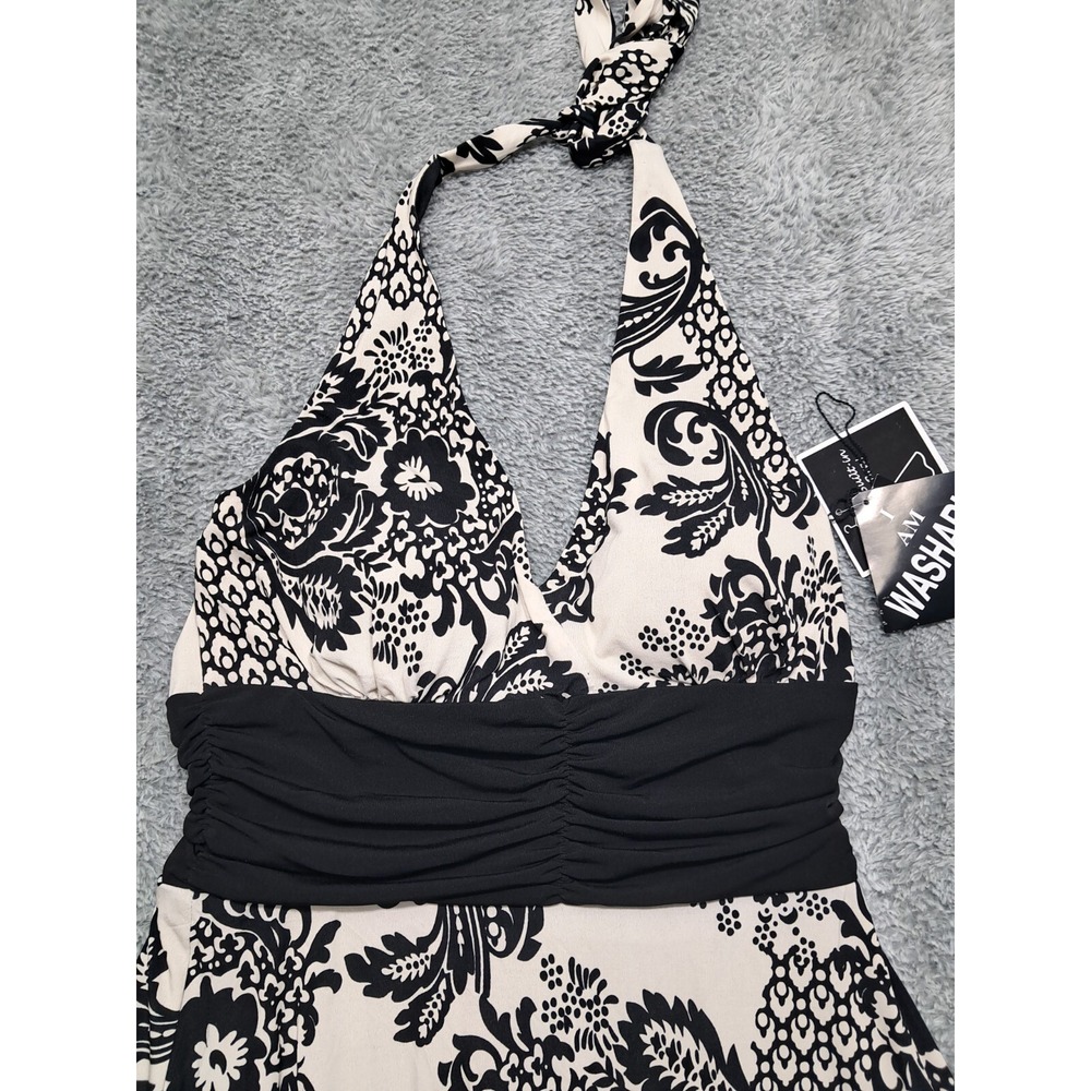 New MadisonLeigh Dress Womens Sz 12 Sleeveless Built in Bra Halter V-Neck Sun - Picture 6 of 16